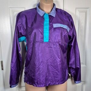 Vintage 90s Marmot windbreaker rain jacket purple teal womens large